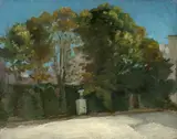 Intérieur de cour by Félix Bracquemond, Huile sur toile (Toile et châssis d’origine), sold Oct 2024