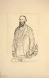 Portrait d’Auguste Vacquerie by Félix Bracquemond, Crayon noir, sold Oct 2024