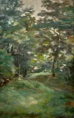Sous-bois by Marie Bracquemond, Huile sur panneau, sold Oct 2024