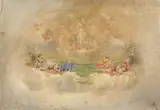 Vénus apparaissant à des jeunes femmes assoupies dans des nuées by Félix Bracquemond, Huile sur toile, sold Oct 2024