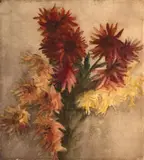 Etude de dahlias by Marie Bracquemond, Aquarelle sur traits de crayon, sold Oct 2024