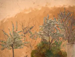 Etude d’arbres by Marie Bracquemond, Crayon et huile sur papier, sold Oct 2024