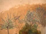 Etude d’arbres by Marie Bracquemond, Crayon et huile sur papier, sold Oct 2024