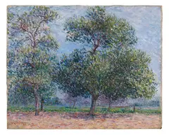 Printemps, pommiers en fleur by Gustave Loiseau, circa 1900, Huile de toile, sold Dec 2024