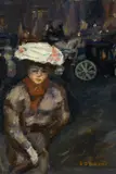 Jeune fille dans la rue by Pierre Bonnard, circa 1898, Huile sur toile, sold Dec 2024