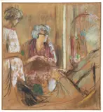 Les Perruches by Édouard Vuillard, 1931, Pastel sur papier marouflé sur toile, sold Dec 2024