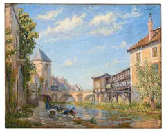 Les laveuses à Moret by Francis Picabia, 1904, Huile sur toile, sold Dec 2024
