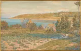 Paysage à Loguivy - Août 1909 by Henri Rivière, Aquarelle et crayon sur papier, sold Dec 2024