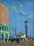 La Piazzetta, Venise (version 2) by Maurice Denis, 1907, Huile sur carton, sold Dec 2024