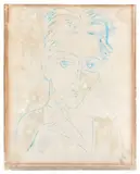 Portrait de Jean Cocteau by Raoul Dufy, circa 1920, Crayon bleu et gouache sur papier, sold Dec 2024