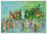 Au cabaret by Jean Dufy, circa 1948-1950, Huile sur toile, sold Dec 2024