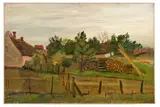 Cour de ferme by Abraham Mintchine, circa 1929, Huile sur toile, sold Dec 2024