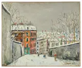 Rue du Mont-Cenis sous la neige by Maurice Utrillo, circa 1947-1948, Huile sur toile, sold Dec 2024
