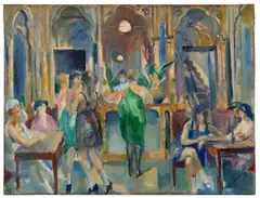 Le Palais de Cristal ou la maison close à Anvers by Henry Ottmann, 1900, Huile sur toile, sold Dec 2024