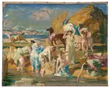 Etude pour Nausicaa by Lucien Simon, circa 1915, Huile sur toile marouflée sur panneau, sold Dec 2024