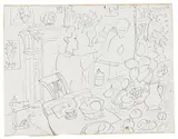Femme dans l’intérieur à la Nature Morte au Magnolia by Henri Matisse, 1941, Encre sur papier, sold Dec 2024