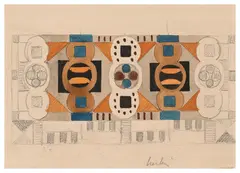 Composition by Auguste Herbin, circa 1920, Gouache et crayon sur papier, sold Dec 2024