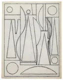 Etude préparatoire pour "Parfum II by Auguste Herbin, 1954, Crayon sur papier, sold Dec 2024