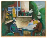 Guinguette by Robert Lotiron, Gouache sur papier, sold Dec 2024