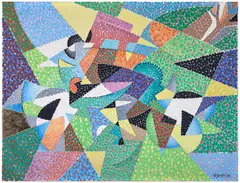 La bicyclette dans le soleil by Gino Severini, 1957, Huile sur toile, sold Dec 2024