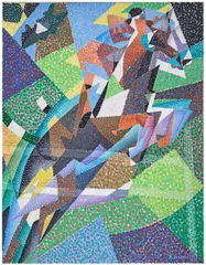 Saut d'obstacle n°2 by Gino Severini, 1957, Huile sur toile, sold Dec 2024