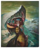 L'inaccessible et glaciale Joconde by Gérard Vulliamy, 1939, Huile sur panneau, sold Dec 2024