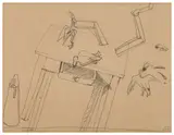 Esquisse pour La révolte dans la cuisine (Chapitre V planche XXII d’Anatomy of my universe) by André Masson, 1939, Crayon sur papier, sold Dec 2024