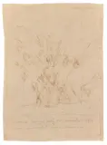 Sans titre (Bouquet de fleurs (en pensant à Paul Eluard) XIII) by Alberto Giacometti, 1952, Encre sur papier, sold Dec 2024
