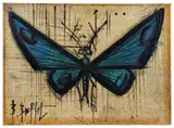 Papillon bleu by Bernard Buffet, 1969, Huile sur carton toilé, sold Dec 2024
