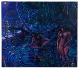 Baigneuses au clair de lune by Octave Morillot, 1925, Huile sur toile, sold Dec 2024