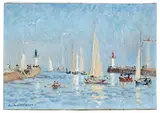 Beau temps à Deauville by André Hambourg, Huile sur toile, sold Dec 2024