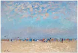 A Trouville sur la plage by André Hambourg, Huile sur toile, sold Dec 2024
