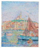 Port de Marseille by Yvonne Canu, Huile sur toile, sold Dec 2024