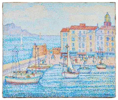 Saint Tropez by Yvonne Canu, Huile sur toile, sold Dec 2024