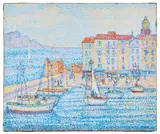 Saint Tropez by Yvonne Canu, Huile sur toile, sold Dec 2024