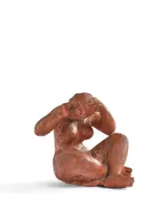 Femme accroupie by Antoniucci Volti, circa 1960, Terre cuite peinte, sold Dec 2024