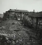 Constructions et habitants - La Zone, Paris, c. 1935 by dite Dora Maar Henriette Theodora Markovitch, Six épreuves argentiques d'époque, tirées par contact, contrecollées sur pochettes en papier cristal,, sold Dec 2024