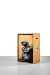 Marmot Diorama by ROA, 2013, Peinture aérosol et acrylique sur bois, sold Nov 2024