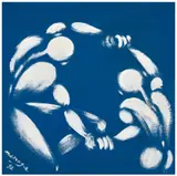 La danse, sur fond bleu by Jérôme Mesnager, 1992, Acrylique sur papier kraft, sold Nov 2024