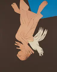 Falling Figure with Bird by Tyeb Mehta, Oil on canvas, sold Sep 2012