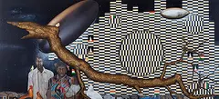 Untitled by Jagannath Panda, Acrylic and fabric on canvas, offered Sep 2012
