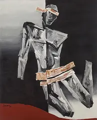 Untitled by M. F. Husain, Acrylic on canvas, sold Sep 2012