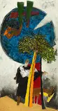 Alif Lam Meem (Tree of Knowledge) by M. F. Husain, Oil on canvas, offered Sep 2012