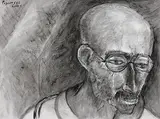 Untitled by Akbar Padamsee, Oil on canvas board, sold Sep 2012