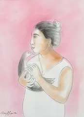 Untitled by Manjit Bawa, Pastel on paper, sold Sep 2012