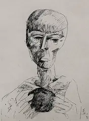 Untitled by Somnath Hore, Ink on paper, sold May 2012