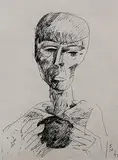 Untitled by Somnath Hore, Ink on paper, sold May 2012