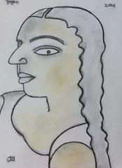 Untitled by Jogen Chowdhury, Dry Pastel on paper, sold May 2012