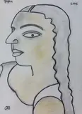 Untitled by Jogen Chowdhury, Dry Pastel on paper, sold May 2012