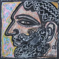 Untitled by Jogen Chowdhury, Mixed media on paper, sold May 2012